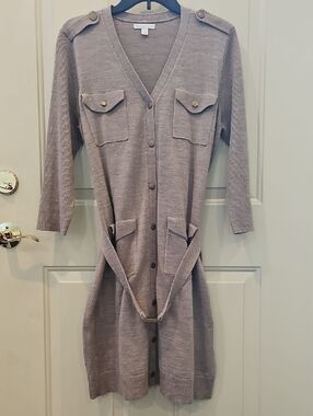 New York & Company Soft Taupe Knit Dress